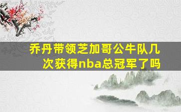 乔丹带领芝加哥公牛队几次获得nba总冠军了吗