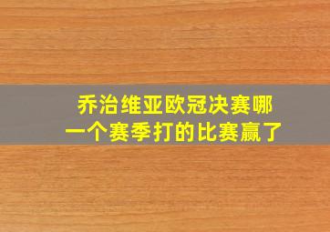 乔治维亚欧冠决赛哪一个赛季打的比赛赢了