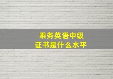 乘务英语中级证书是什么水平