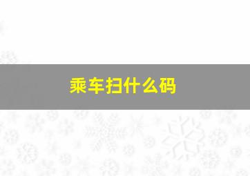 乘车扫什么码