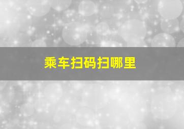 乘车扫码扫哪里