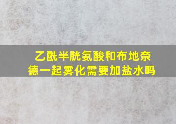 乙酰半胱氨酸和布地奈德一起雾化需要加盐水吗