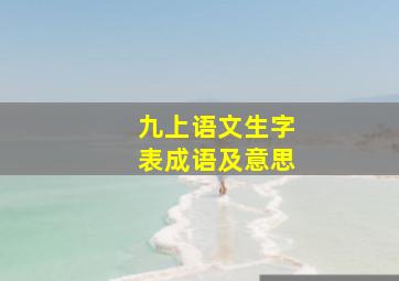 九上语文生字表成语及意思