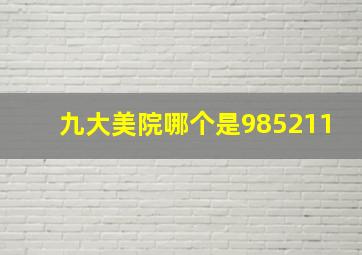 九大美院哪个是985211