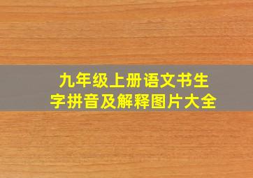 九年级上册语文书生字拼音及解释图片大全