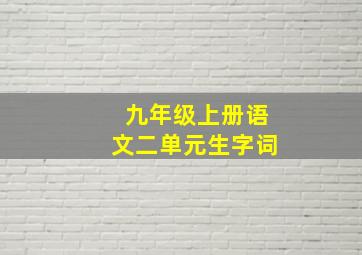 九年级上册语文二单元生字词