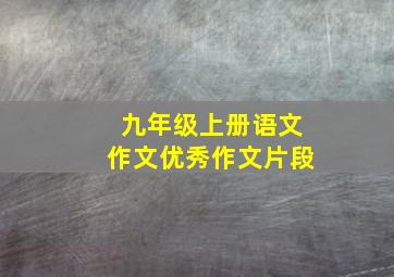 九年级上册语文作文优秀作文片段