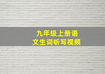 九年级上册语文生词听写视频