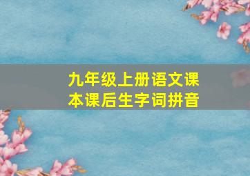 九年级上册语文课本课后生字词拼音