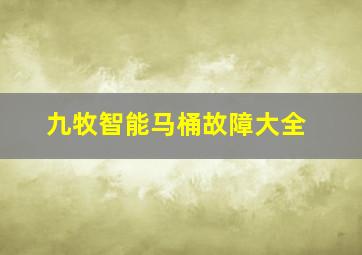 九牧智能马桶故障大全