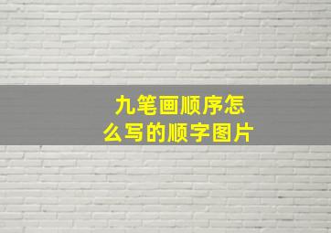 九笔画顺序怎么写的顺字图片