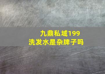 九鼎私域199洗发水是杂牌子吗