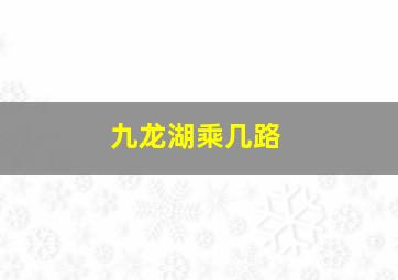 九龙湖乘几路