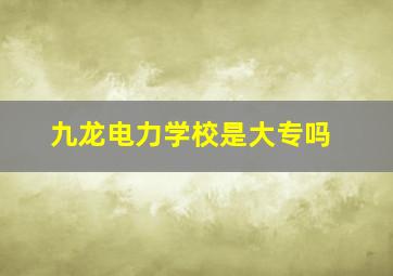 九龙电力学校是大专吗