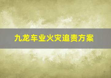 九龙车业火灾追责方案