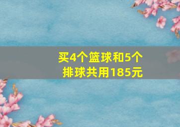 买4个篮球和5个排球共用185元