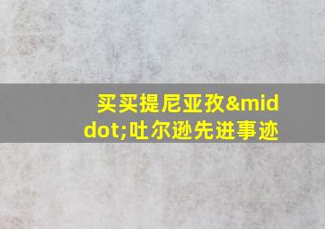 买买提尼亚孜·吐尔逊先进事迹