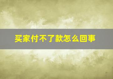 买家付不了款怎么回事