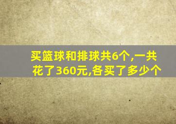 买篮球和排球共6个,一共花了360元,各买了多少个