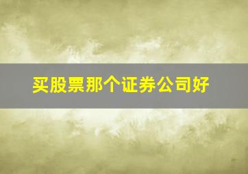 买股票那个证券公司好