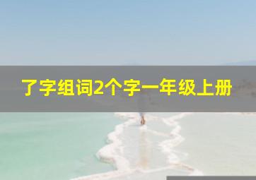 了字组词2个字一年级上册