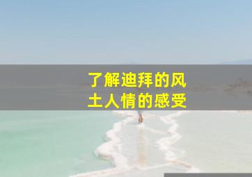 了解迪拜的风土人情的感受