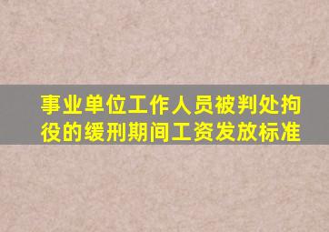 事业单位工作人员被判处拘役的缓刑期间工资发放标准