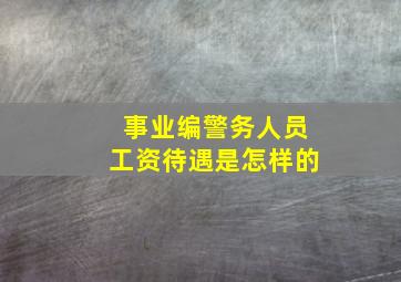 事业编警务人员工资待遇是怎样的