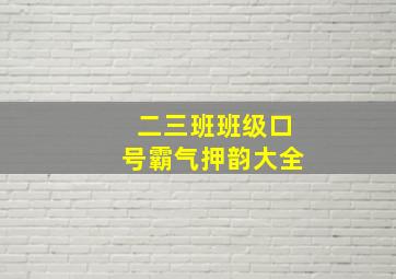 二三班班级口号霸气押韵大全