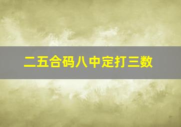 二五合码八中定打三数