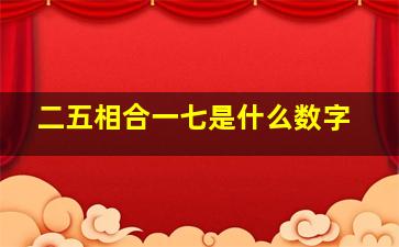 二五相合一七是什么数字