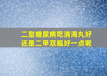 二型糖尿病吃消渴丸好还是二甲双胍好一点呢