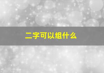 二字可以组什么