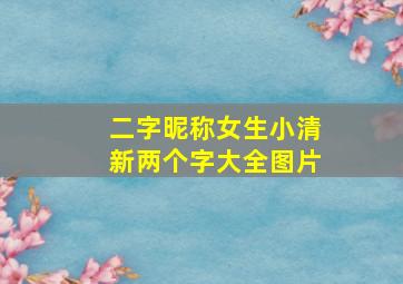 二字昵称女生小清新两个字大全图片