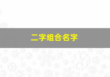 二字组合名字