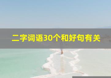 二字词语30个和好句有关