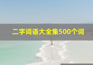 二字词语大全集500个词