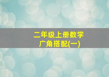 二年级上册数学广角搭配(一)