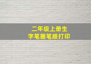 二年级上册生字笔画笔顺打印