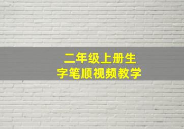 二年级上册生字笔顺视频教学