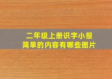 二年级上册识字小报简单的内容有哪些图片