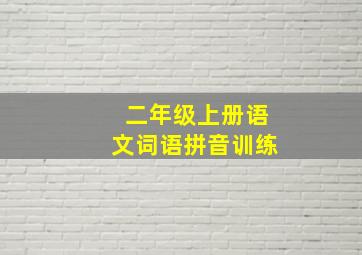 二年级上册语文词语拼音训练