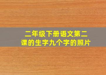 二年级下册语文第二课的生字九个字的照片