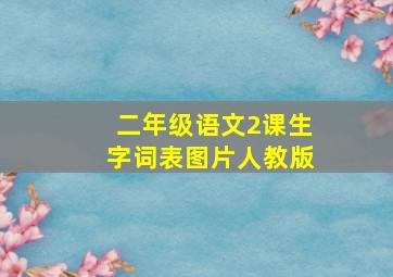 二年级语文2课生字词表图片人教版