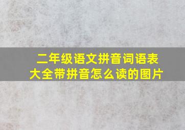 二年级语文拼音词语表大全带拼音怎么读的图片