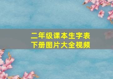 二年级课本生字表下册图片大全视频