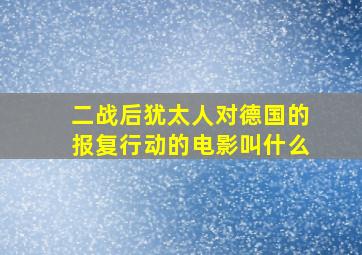 二战后犹太人对德国的报复行动的电影叫什么