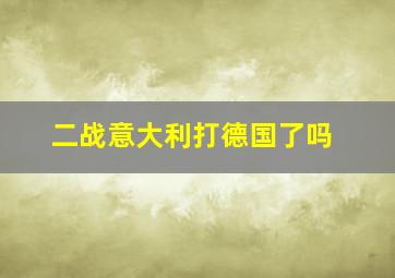 二战意大利打德国了吗