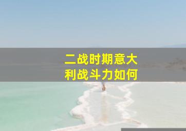 二战时期意大利战斗力如何