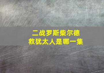 二战罗斯柴尔德救犹太人是哪一集